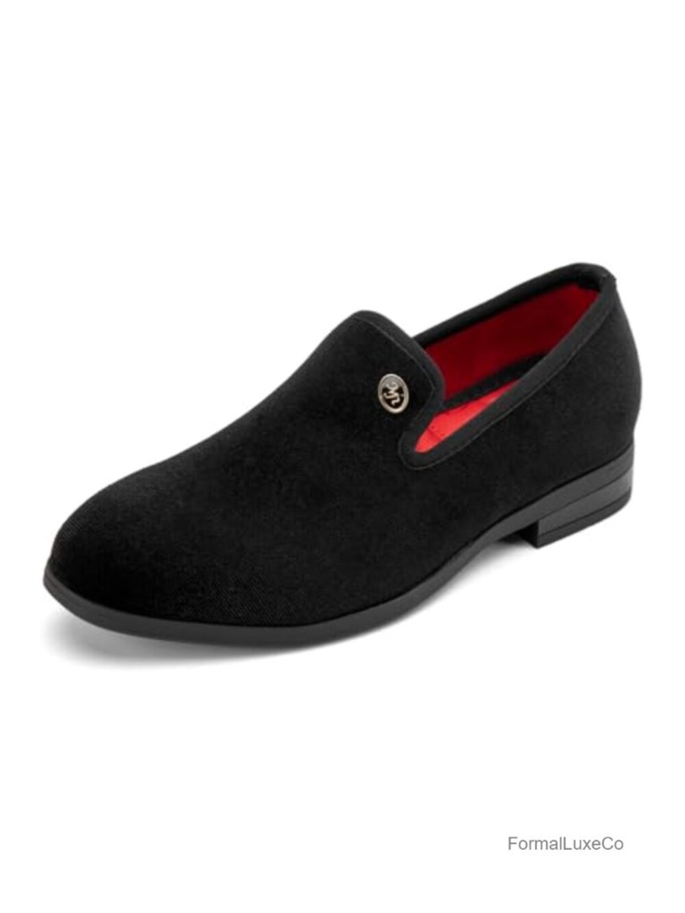 Boys Velvet Dress Shoes Pull-On Low-Heels Loafers for Wedding Party